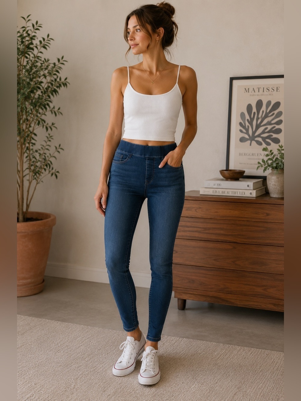 Liverpool Dark Blue Women's Skinny Jeggings Size 4 Capsule Casual Denim Stretch